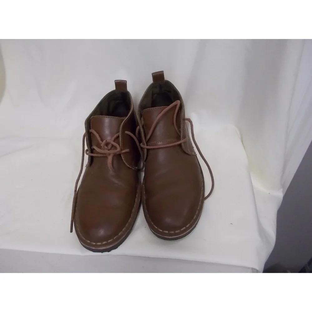 Magellan Outdoors Mens Brown Leather Chukka Boots Lace Up Desert Shoes